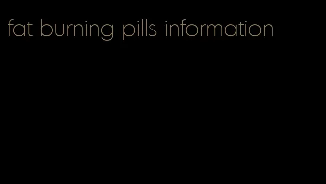 fat burning pills information