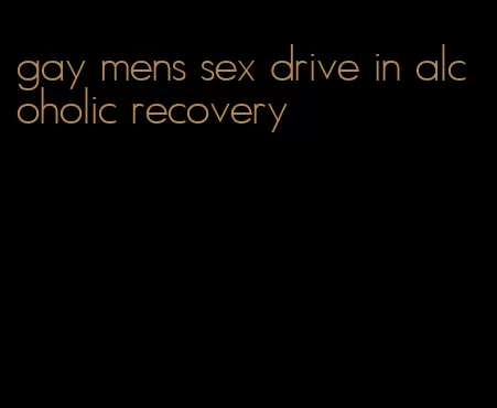 gay mens sex drive in alcoholic recovery