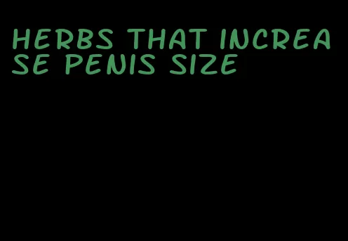 herbs that increase penis size