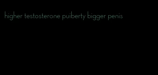 higher testosterone puiberty bigger penis