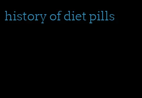 history of diet pills