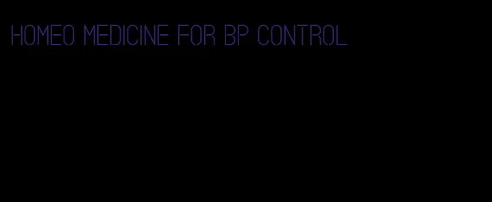 homeo medicine for bp control