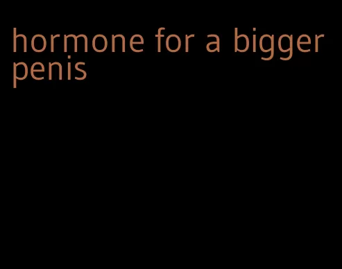 hormone for a bigger penis