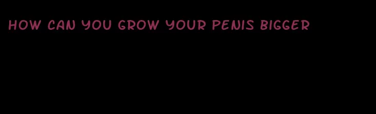 how can you grow your penis bigger