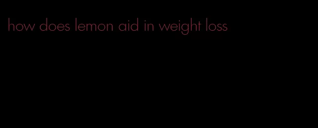 how does lemon aid in weight loss