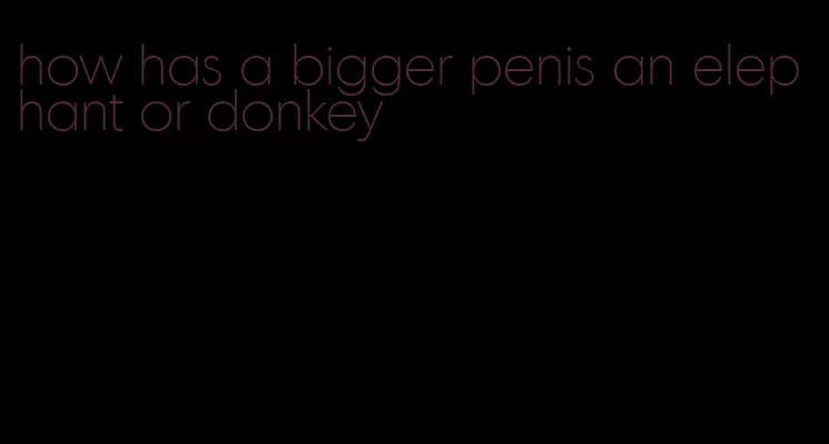 how has a bigger penis an elephant or donkey