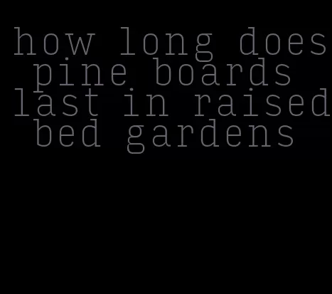 how long does pine boards last in raised bed gardens