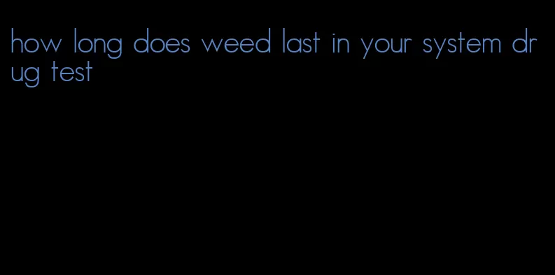 how long does weed last in your system drug test