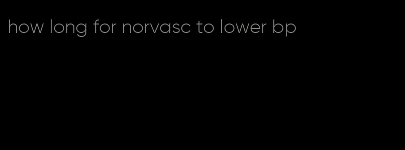 how long for norvasc to lower bp