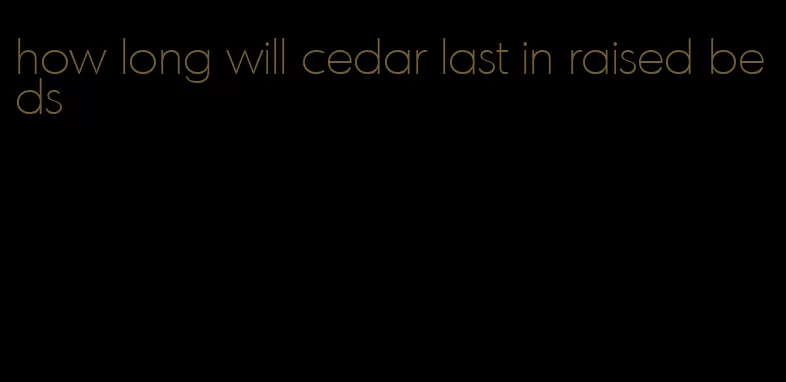 how long will cedar last in raised beds