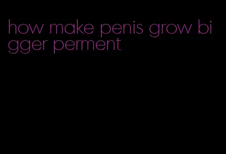 how make penis grow bigger perment