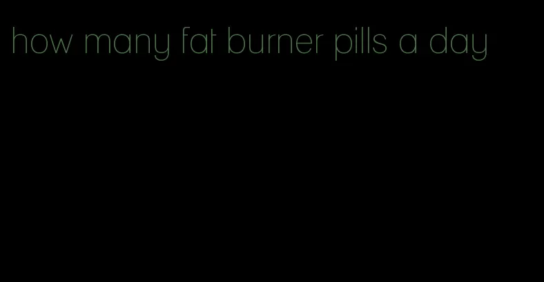 how many fat burner pills a day