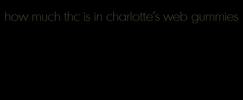 how much thc is in charlotte's web gummies