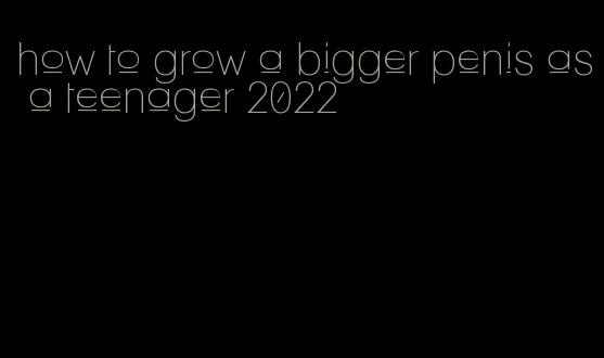 how to grow a bigger penis as a teenager 2022