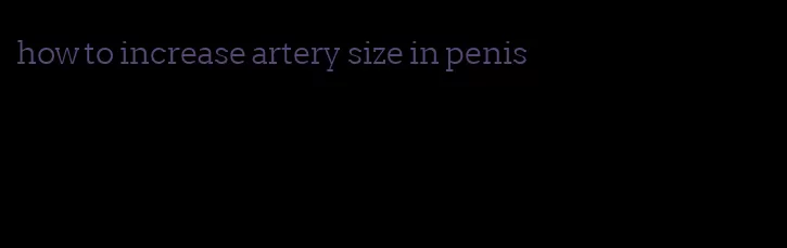 how to increase artery size in penis