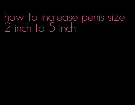 how to increase penis size 2 inch to 5 inch