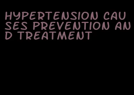 hypertension causes prevention and treatment