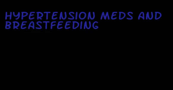 hypertension meds and breastfeeding