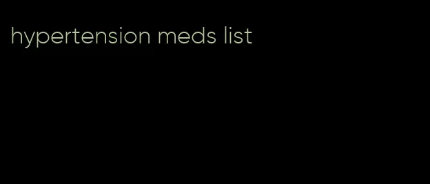 hypertension meds list