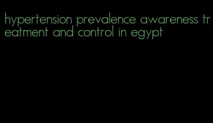 hypertension prevalence awareness treatment and control in egypt