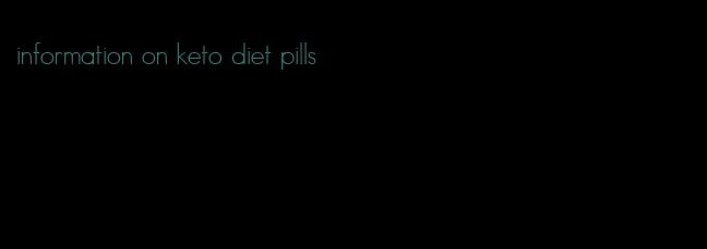 information on keto diet pills