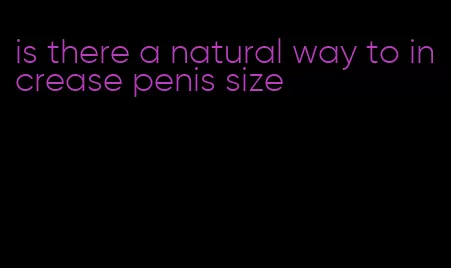 is there a natural way to increase penis size