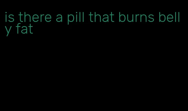 is there a pill that burns belly fat