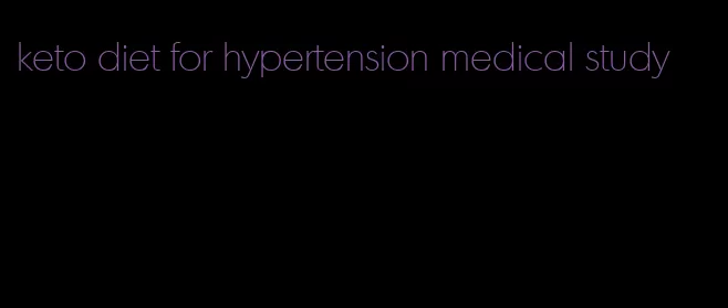 keto diet for hypertension medical study