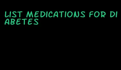 list medications for diabetes