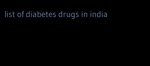 list of diabetes drugs in india