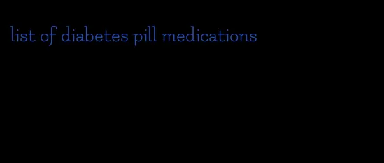 list of diabetes pill medications