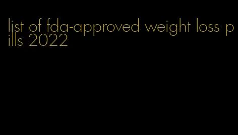 list of fda-approved weight loss pills 2022