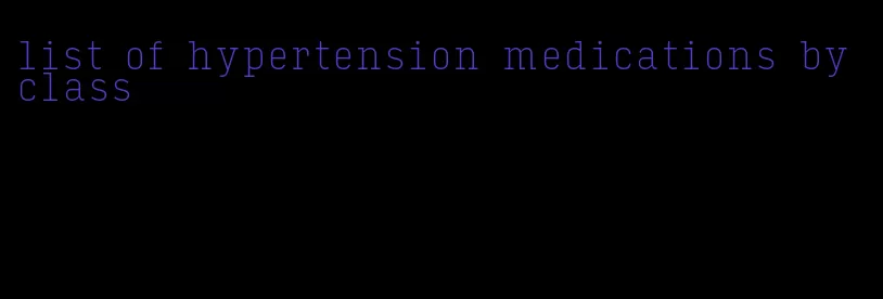 list of hypertension medications by class