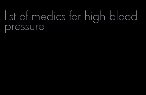 list of medics for high blood pressure