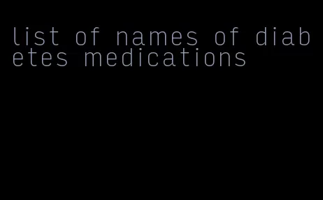 list of names of diabetes medications