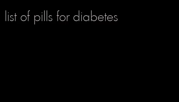 list of pills for diabetes