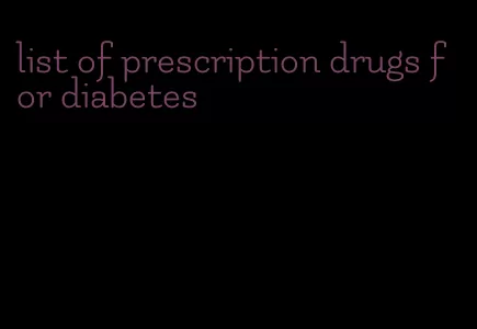 list of prescription drugs for diabetes