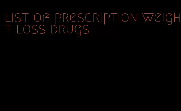 list of prescription weight loss drugs