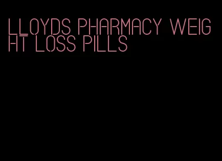 lloyds pharmacy weight loss pills