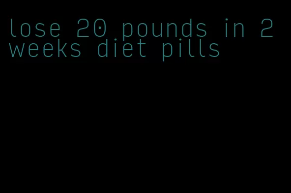 lose 20 pounds in 2 weeks diet pills