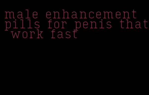 male enhancement pills for penis that work fast