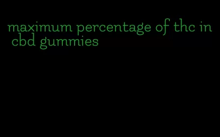 maximum percentage of thc in cbd gummies