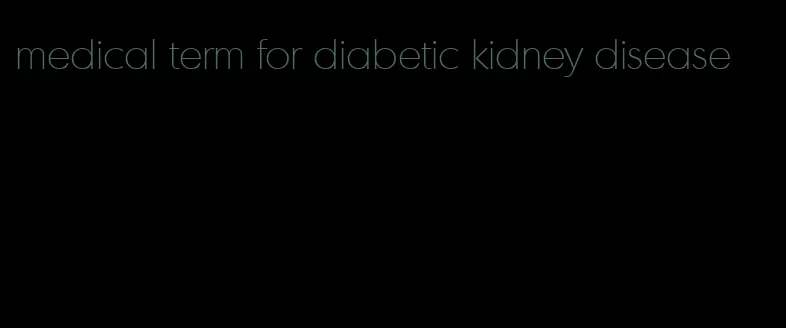 medical term for diabetic kidney disease