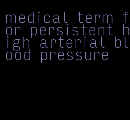 medical term for persistent high arterial blood pressure