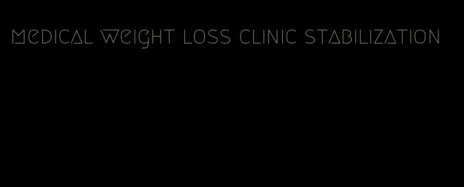 medical weight loss clinic stabilization