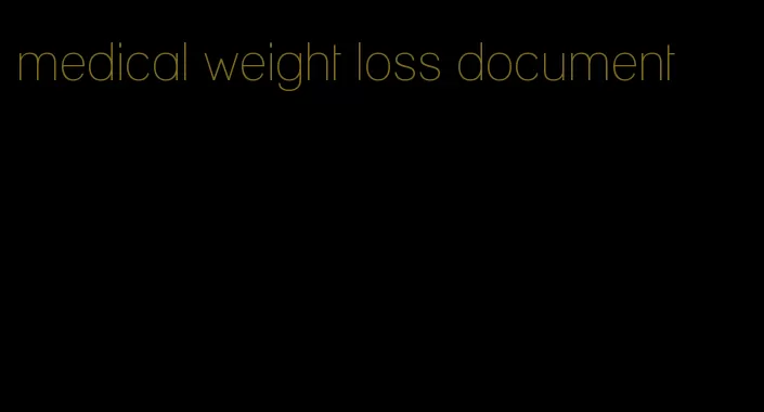 medical weight loss document