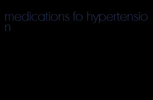 medications fo hypertension