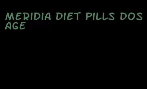 meridia diet pills dosage