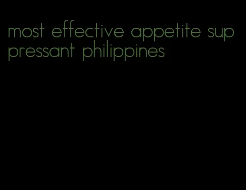 most effective appetite suppressant philippines