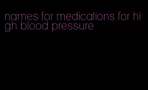 names for medications for high blood pressure